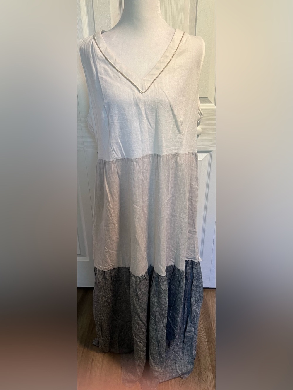 Joie Colorblock Linen Blend Maxi Dress